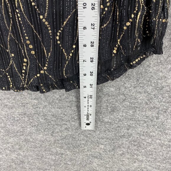 La Mode Top Women XL Black Tunic Party Beaded Embellished Long Sleeve Crew Neck - Picture 9 of 10